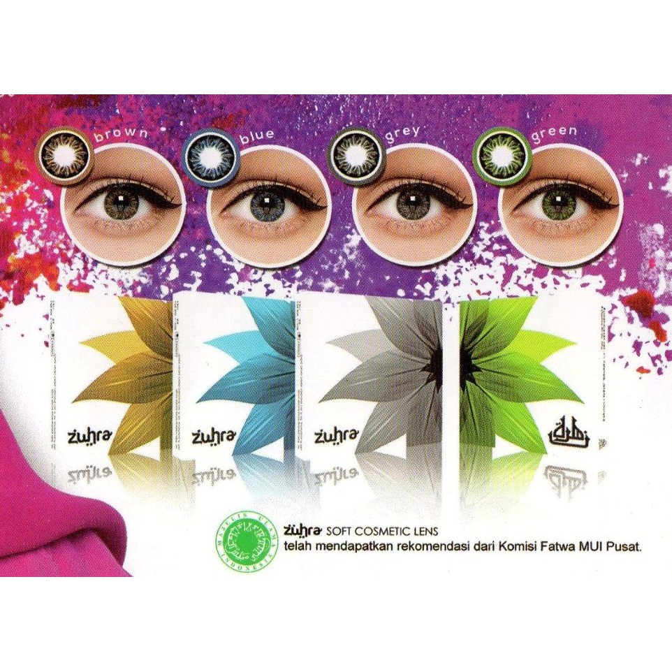 Softlens ZUHRA  BLACK GREY BROWN CHOCO BLUE GREEN / softlense NORMAL ONLY