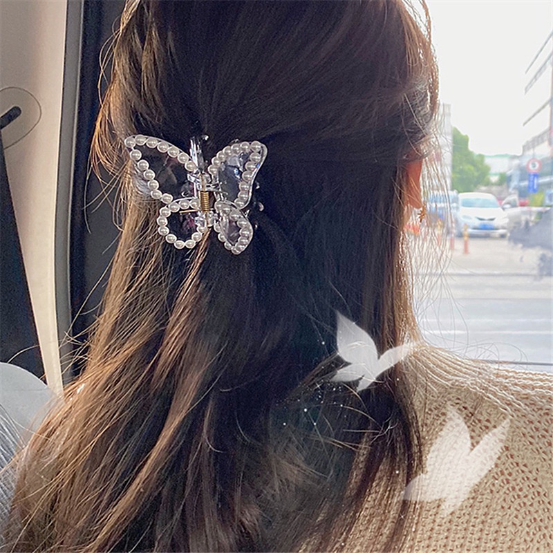 Jepit Rambut Model Butterfly Claws Transparan Untuk Wanita