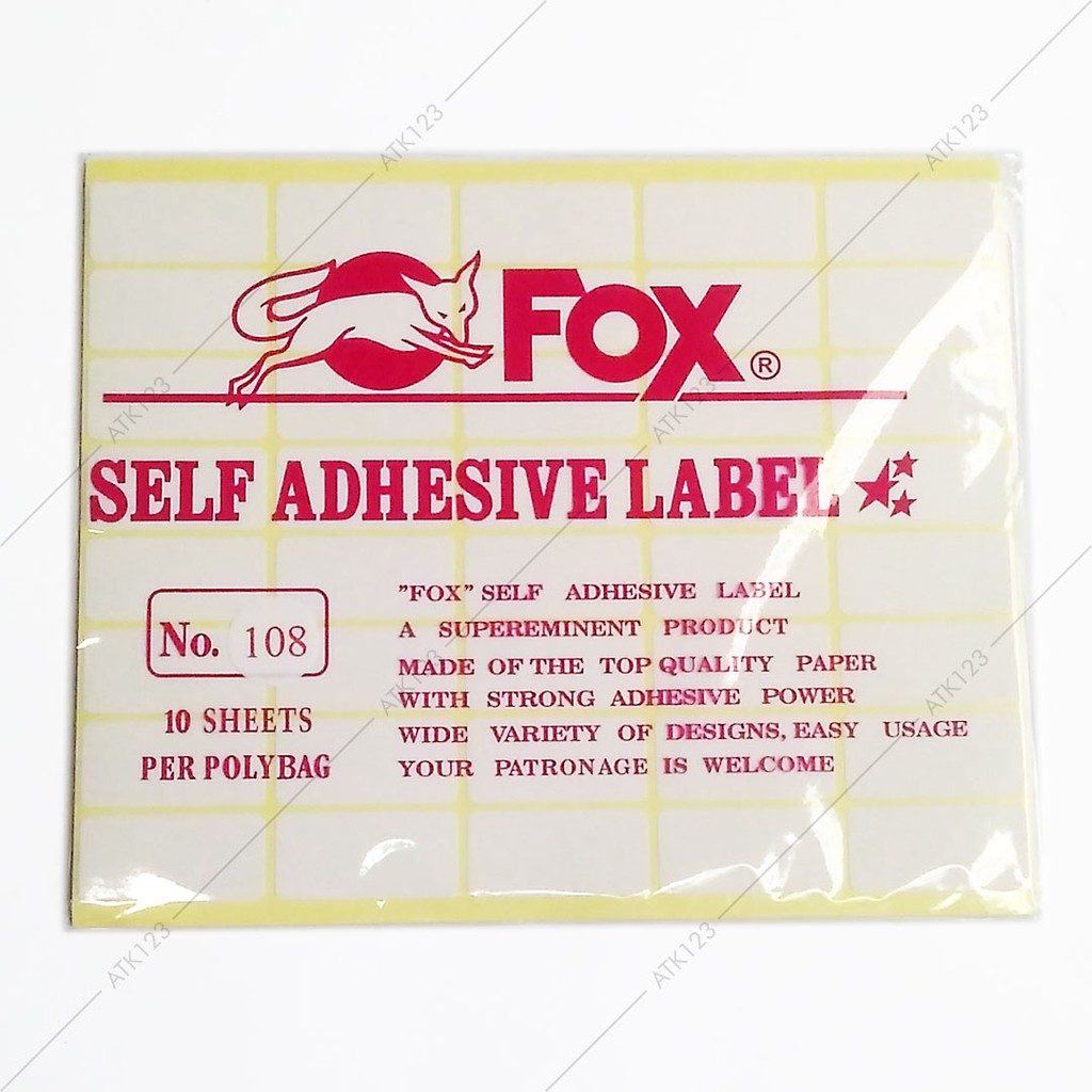 

Kertas / Label Stiker Fox No. 108 uk. 19 x 38 mm (Persegi Panjang)