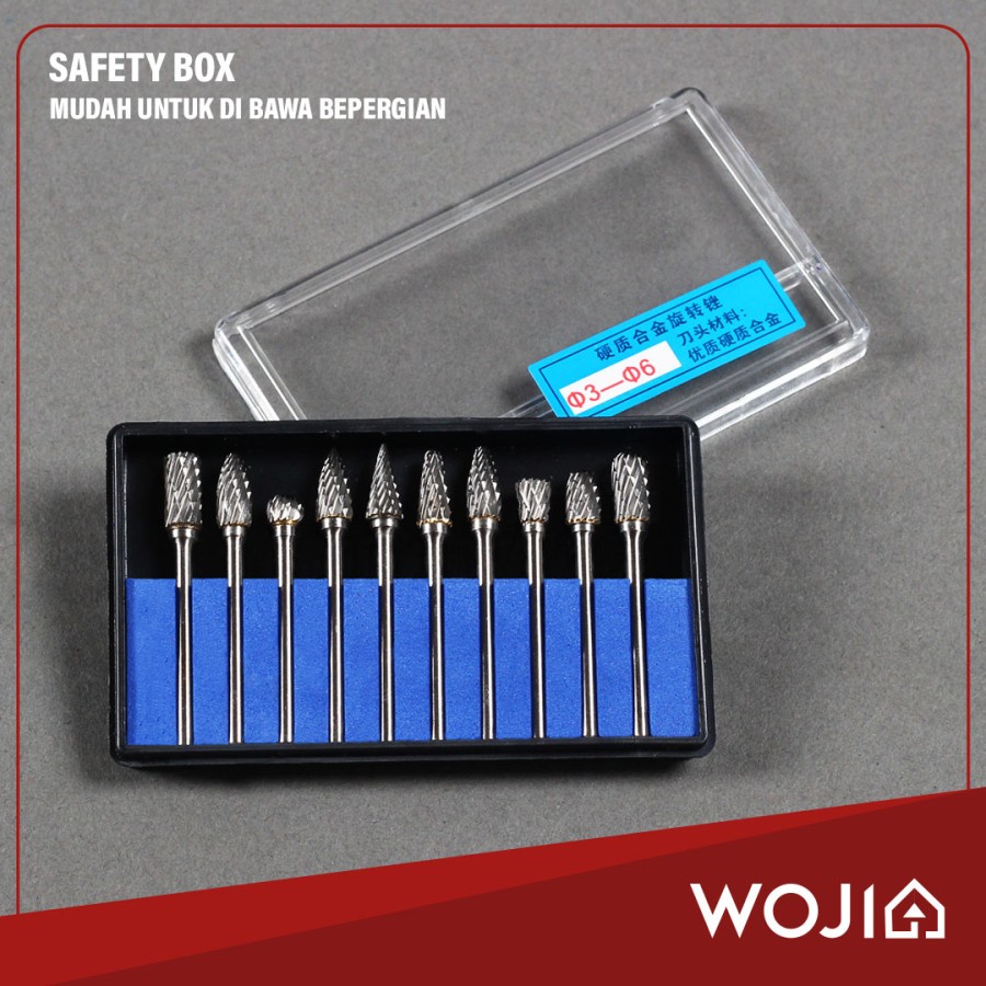 Mata Bor Tuner Set 10 pcs Porting Gerinda Grinder Tungsten Carbide WOJIA
