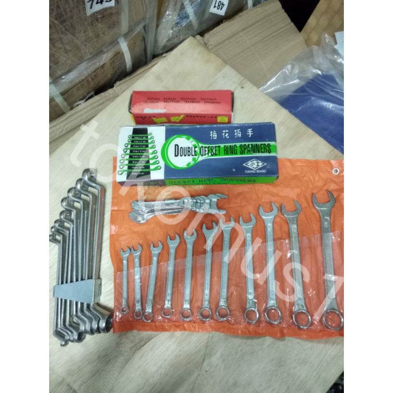 PAKET HEMAT TOOL SET KUNCI PAS SET 8 PCS + KUNCI RING FUKUNG 8 PCS+KUNCI RING PAS 11 PCS-MURAH