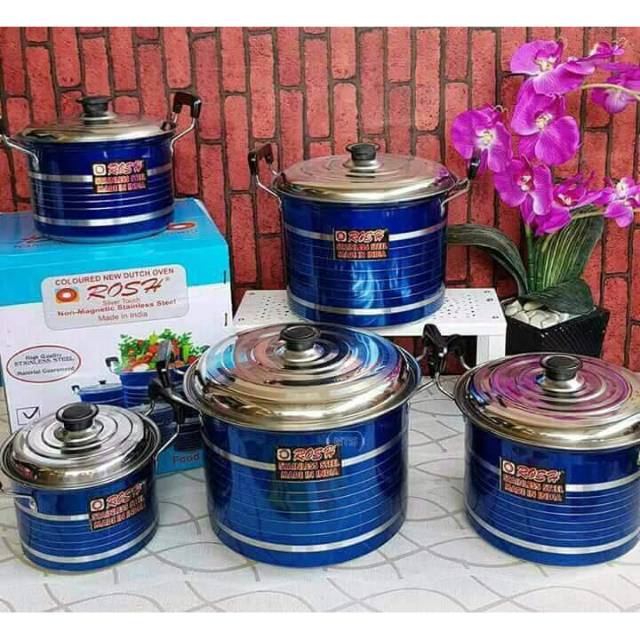 Panci Set Stainless Steel Rosh 10 PCS