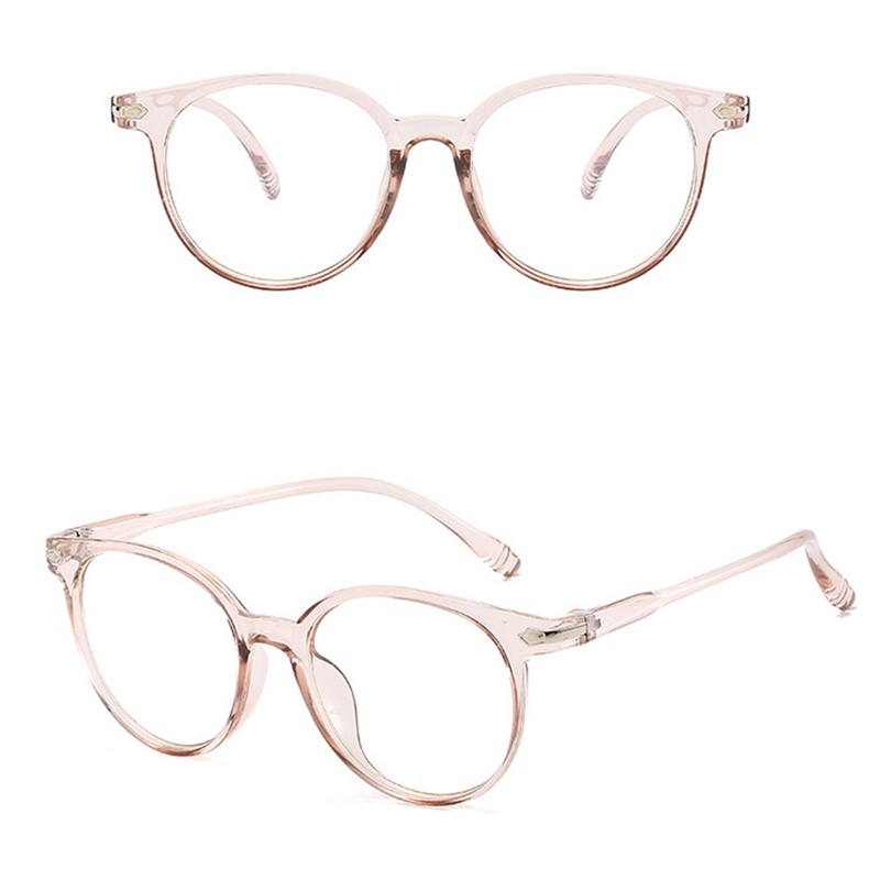 Kacamata Vintage Frame Bulat Bahan PC Transparan Polos