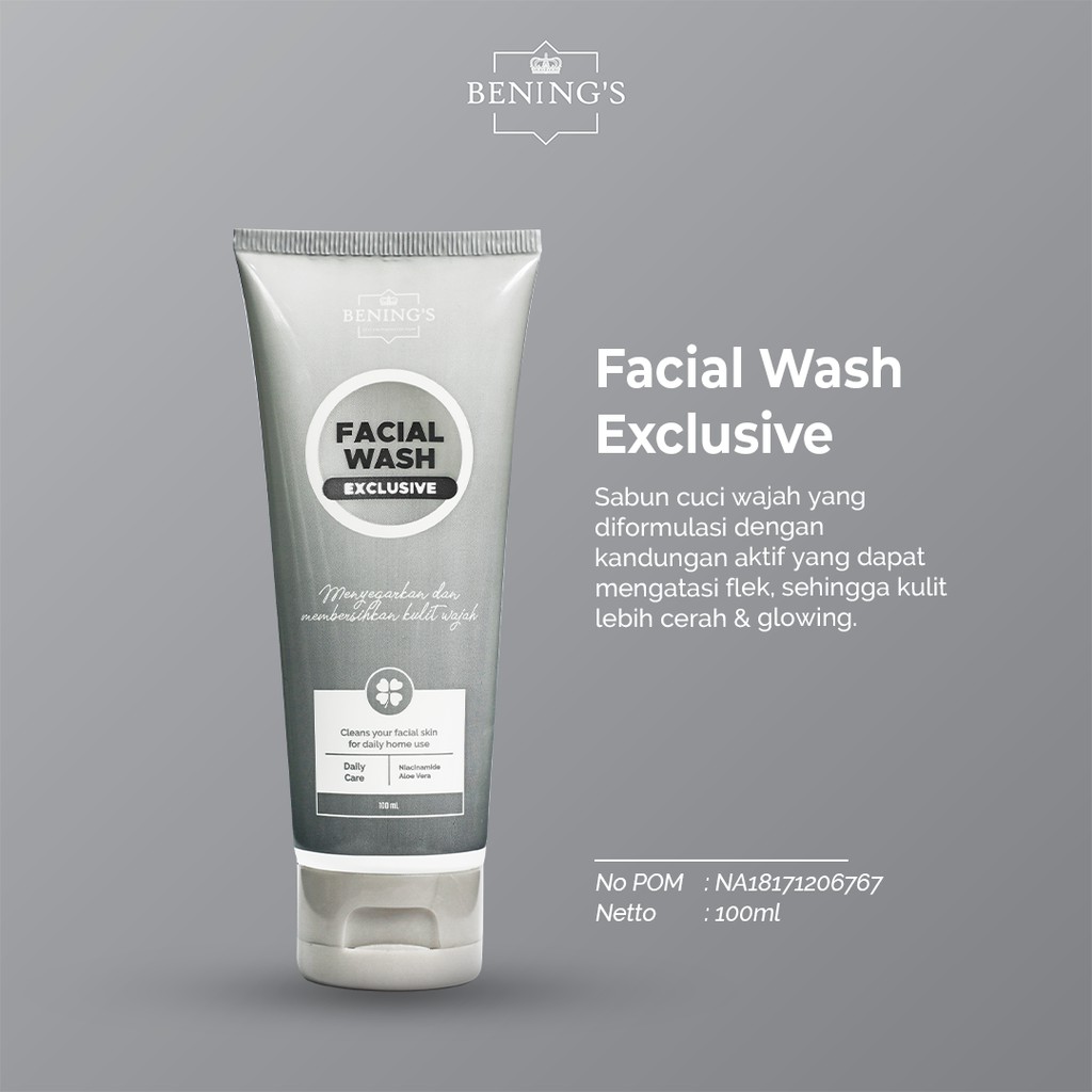 Facial Wash Exclusive Benings Skincare by Dr Oky (Benings Clinic) Aloe Barbadensis Leaf Juice