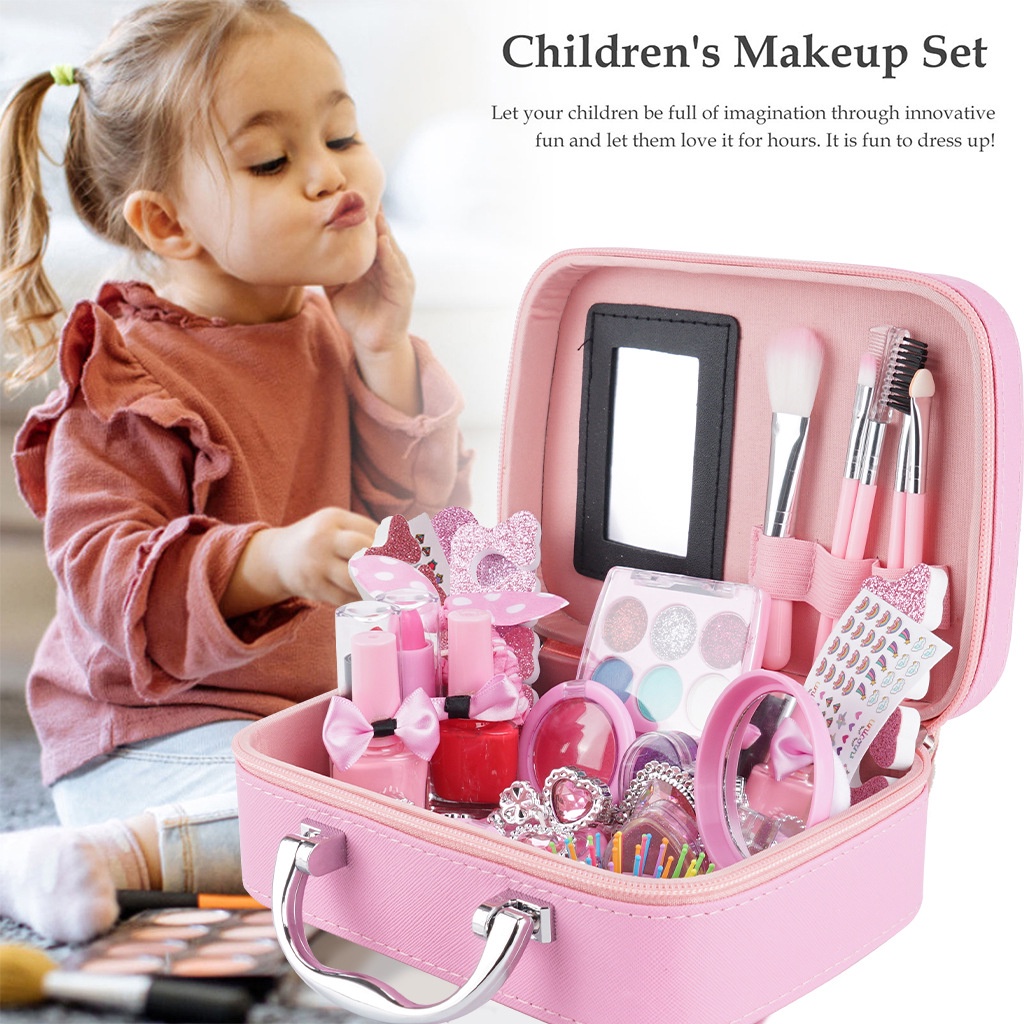 Mainan Tas Kosmetik Anak Children Pretend Plays Make Up Kit Set/Alat Rias Anak  Mainan Make Up Anak Kado Anak Cewek