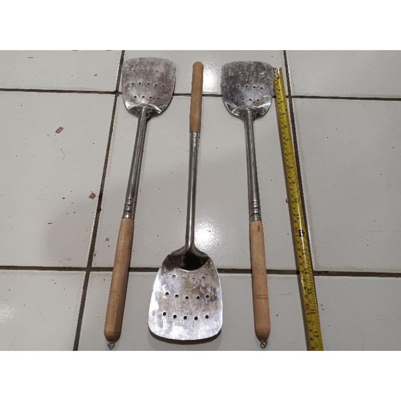 Sodet Stainless / Spatula Besi Gagang Kayu kerajinan