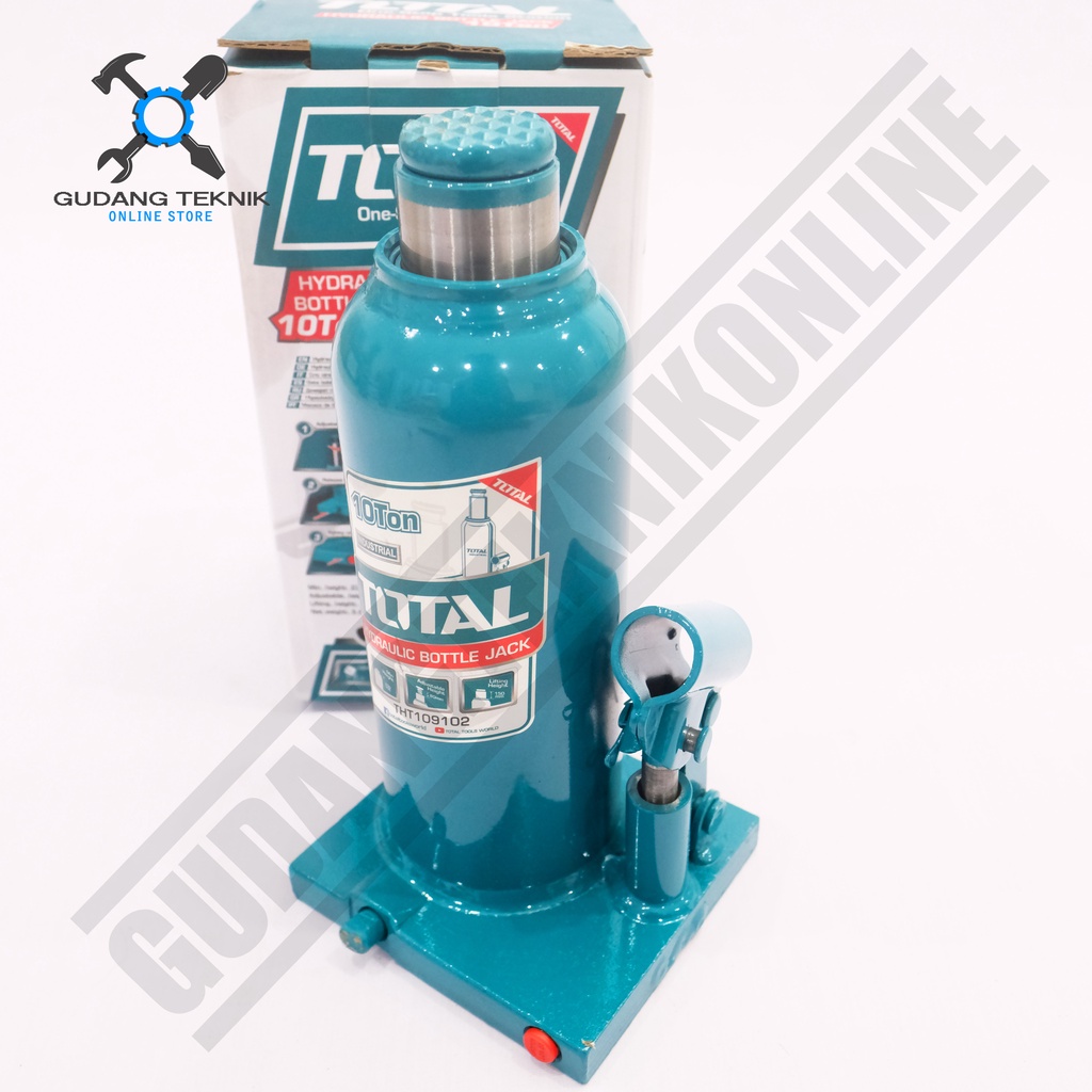 Dongkrak Botol 10 Ton TOTAL THT109102 / Hydraulic Jack 10T TOTAL - Dongkrak Hidrolik THT 109102