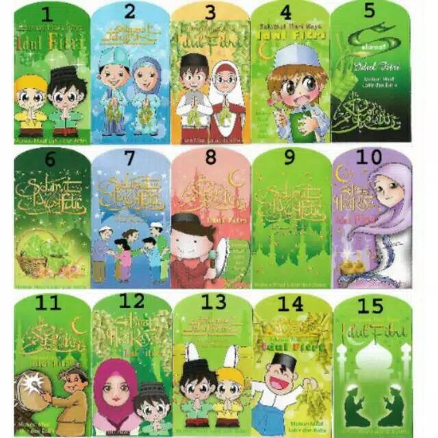 LK06  Amplop Lebaran Karakter isi 10pc random