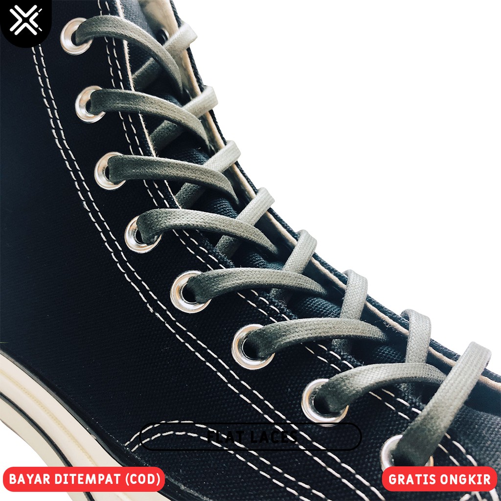 TALI SEPATU LILIN GEPENG DARK GREY (WAXED LACES)