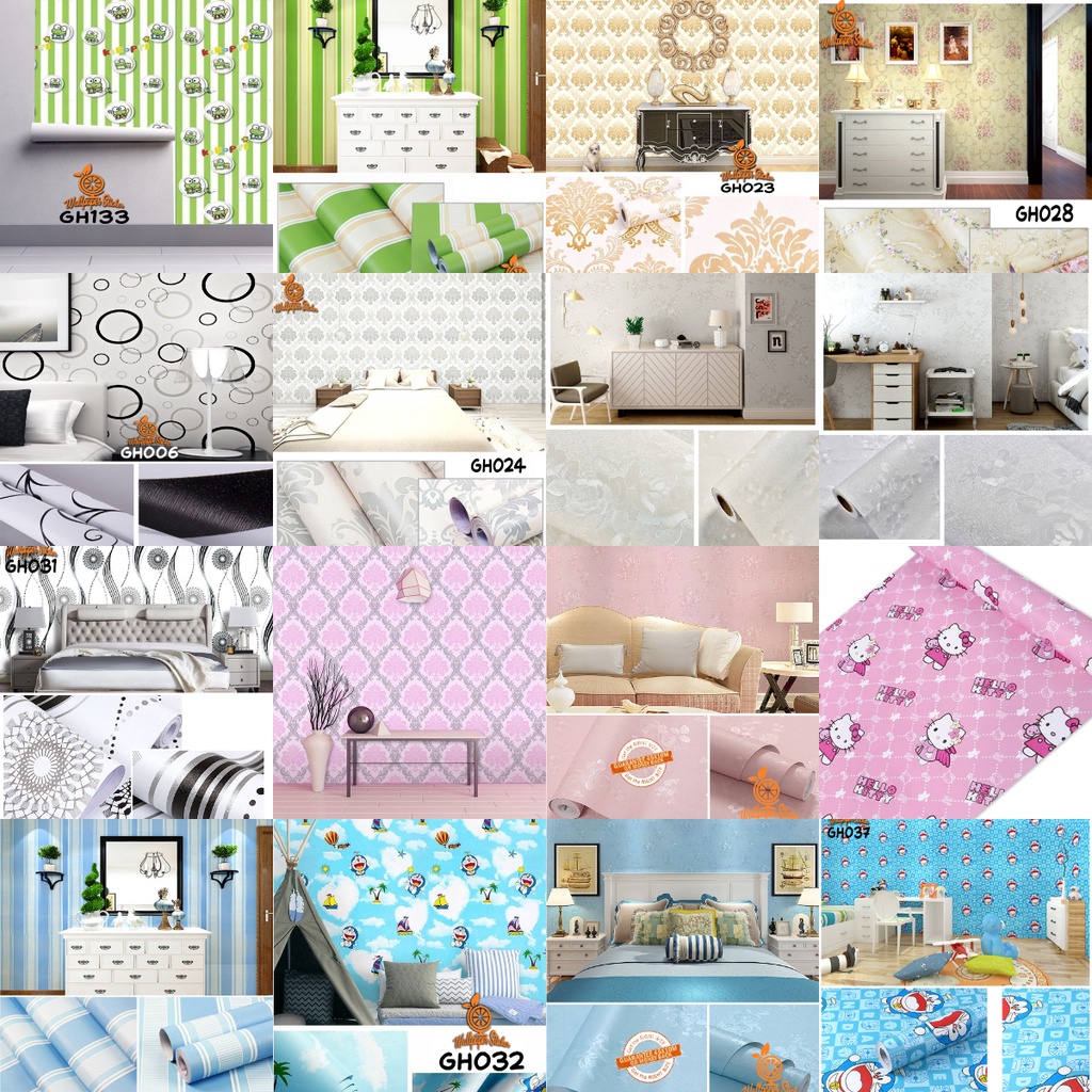 PAKET 5ROLL Wallpaper Dinding / Stiker Dinding Anti Air / Walpaper Dinding Kamar Tidur Motif /Wallsticker