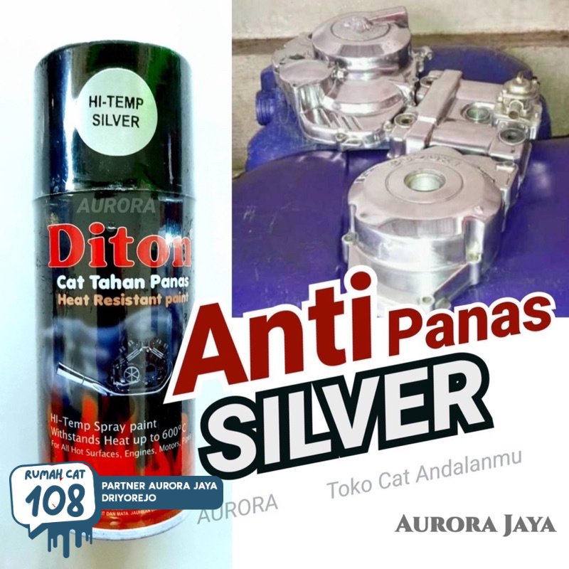 

Rumah Cat - Pilox Diton Hi Temp Silver ANTI PANAS Cat Pilok Hitemp untuk Knalpot Mesin Kompor dll | Rumah Cat Mobil dan Motol