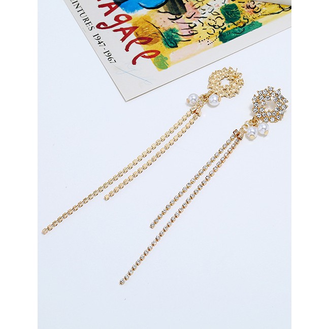 LRC Anting Tusuk Fashion Gold Alloy Earrings F40640