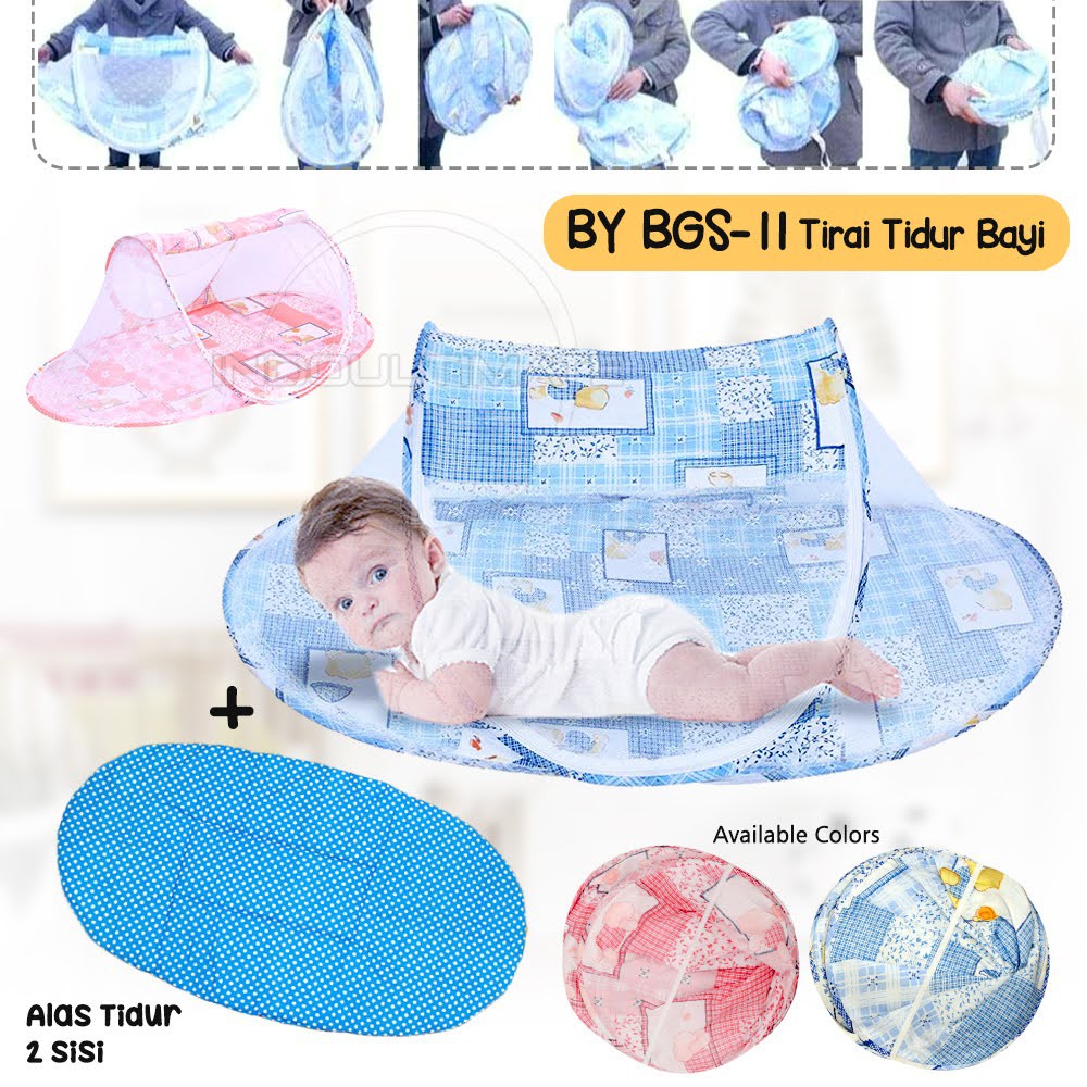1 Set Kelambu Tirai Tidur Anti Nyamuk Lipat Portable BGS-11 Kelambu Tidur Bayi Lipat Portable
