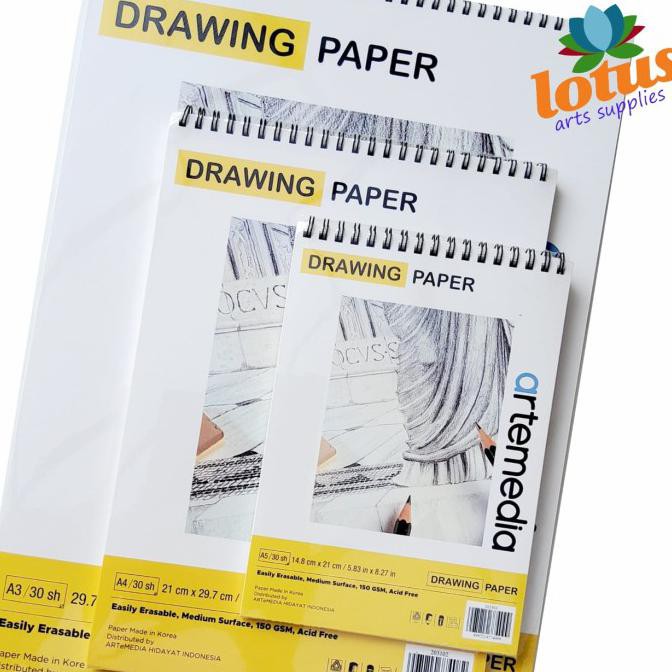 

(PERALATAN MENGGAMBAR) ARTEMEDIA DRAWING PAPER BOOK A3 WIREBOUND SKETCHBOOK 150GSM 30SHEETS TERLARIS