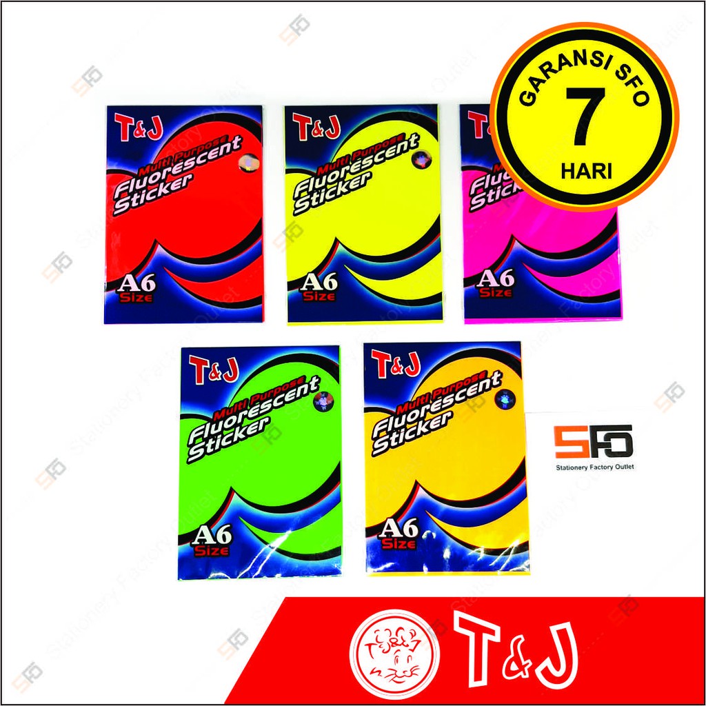

Label Fluorescent A6 T&J - Sticker Label A6