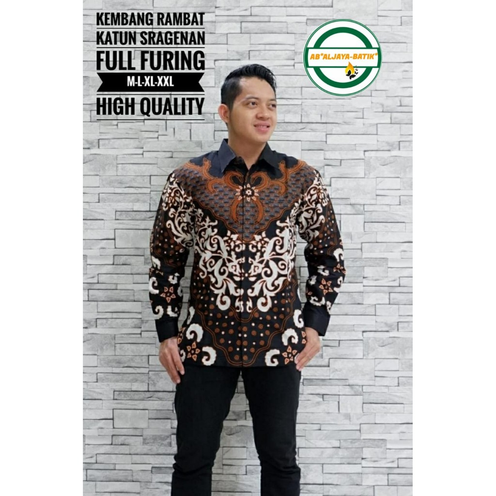 KEMBANG RAMBAT  ALJAYA KEMEJA BATIK SOLO PRIA LENGAN PANJANG PENDEK LAPIS FURING ATASAN PREMIUM MODERN KATUN HALUS MAHKOTA KOPI WULU JANOKO CUWIRI KASATRIAN ANGSA KEMBAR PINAYUNG BIRU ROMO PEKSI MAWAR ARUM AJI KUNING SUNDOKORO TRUNTUM SOGAN SUNGUT GADING