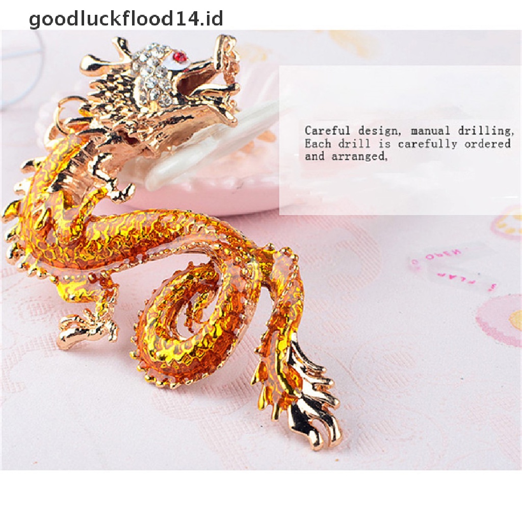 [OOID] 1Pc Dragon Key Rings Chains Holder Simulated Pearl Crystal Animal Keychains ID
