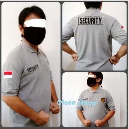 DISKON COD BAJU SECURITY ABU - KAOS KERAH SECURITY - KAOS POLO SECURITY - MURAH - M