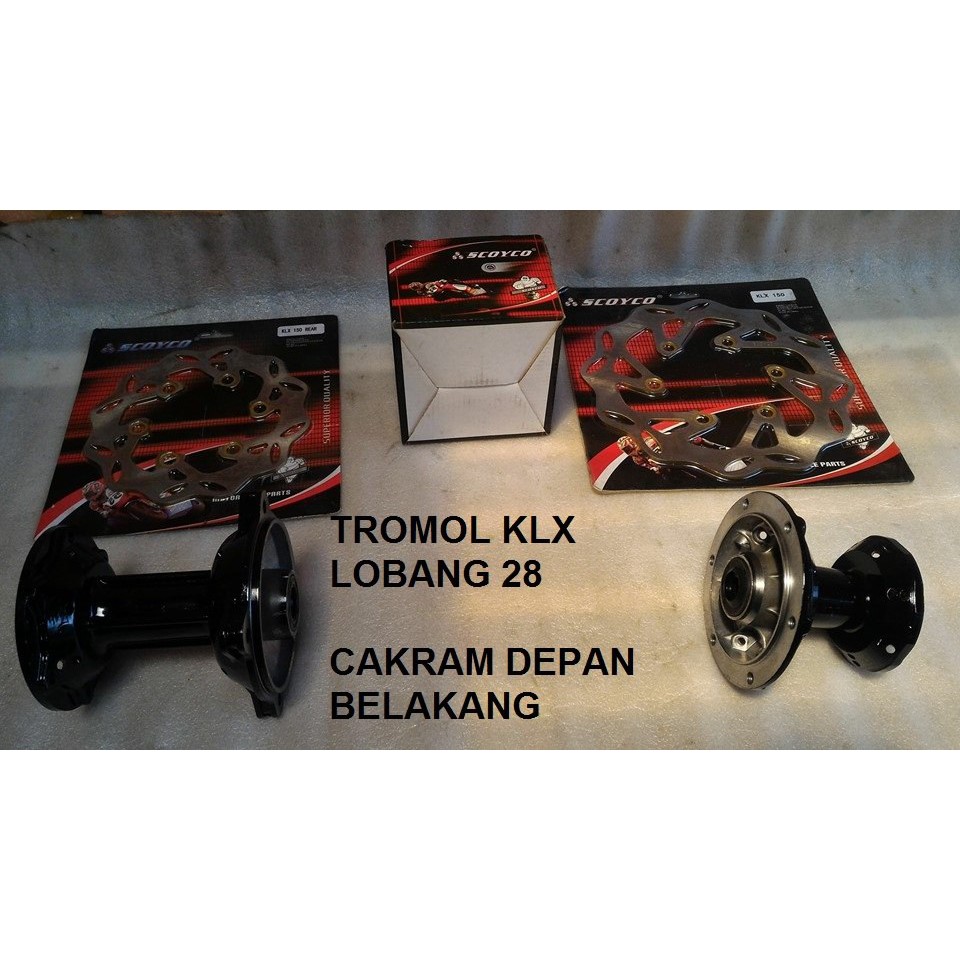 TROMOL DEPAN BELAKANG DAN CAKRAM KLX SCOYCO