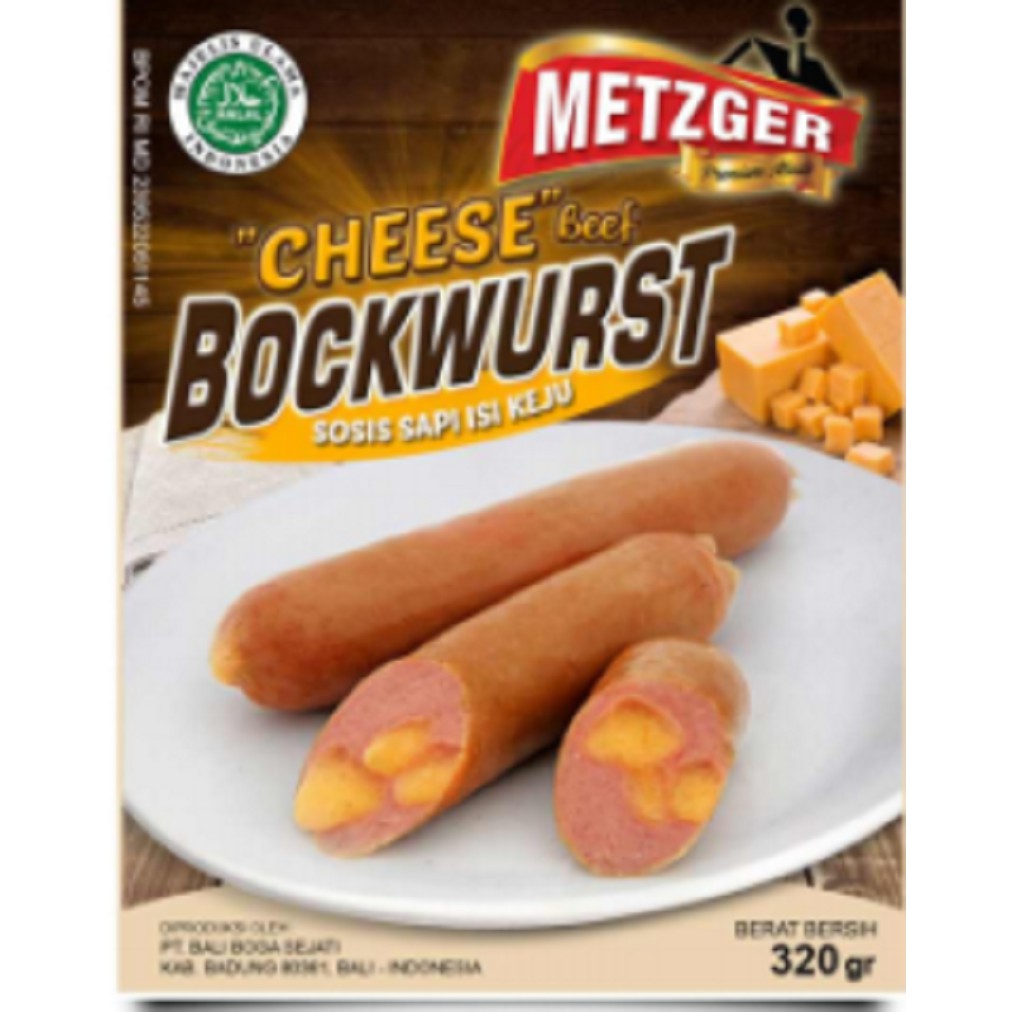 

SOSIS SAPI DAN KEJU METZGER BEEF CHEESE BOCKWURST HALAL 4X80G