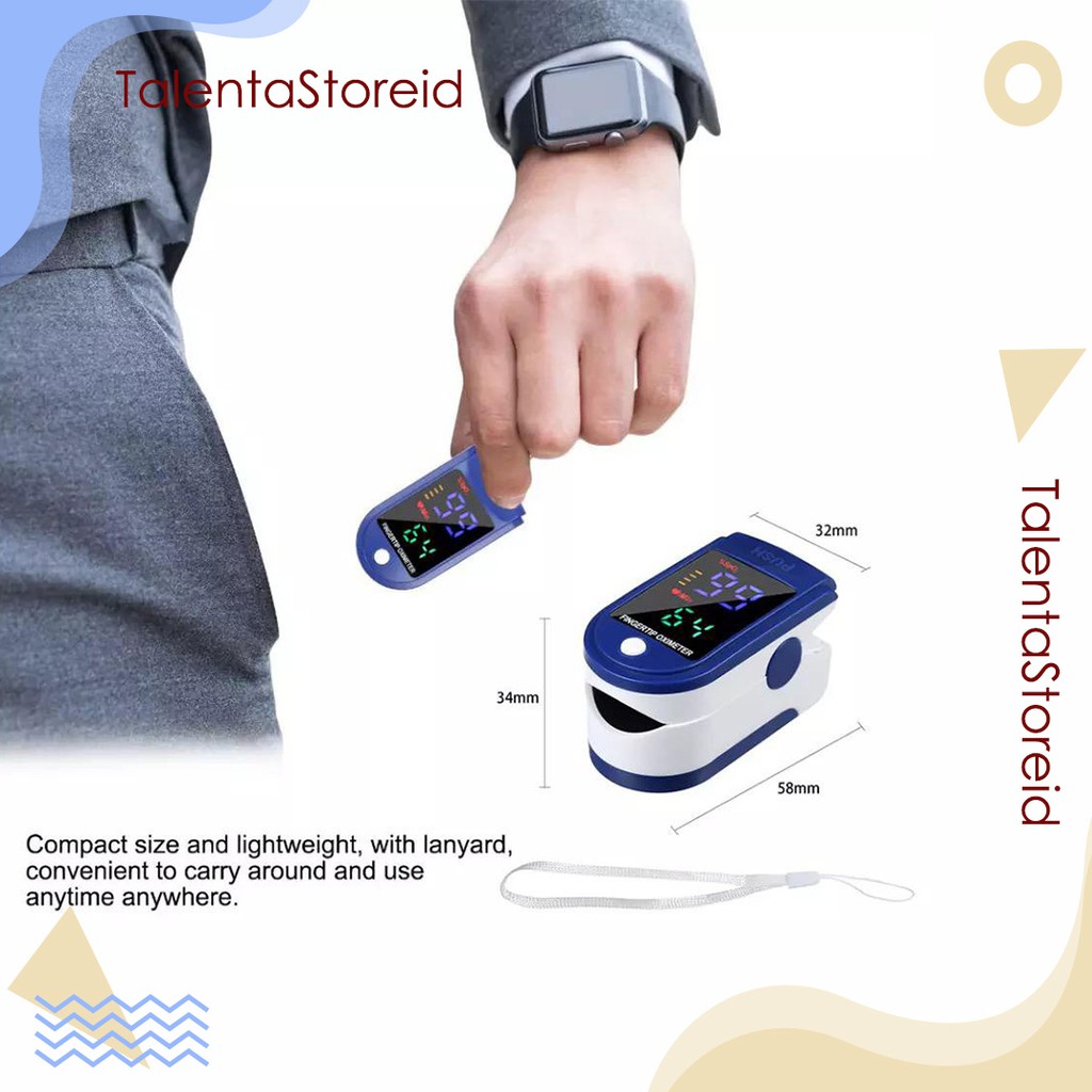 Fingertip Pulse Oximeter sp02 Saturation Monitor Alat Kesehatan Kadar Saturasi Oksigen Dalam Tubuh