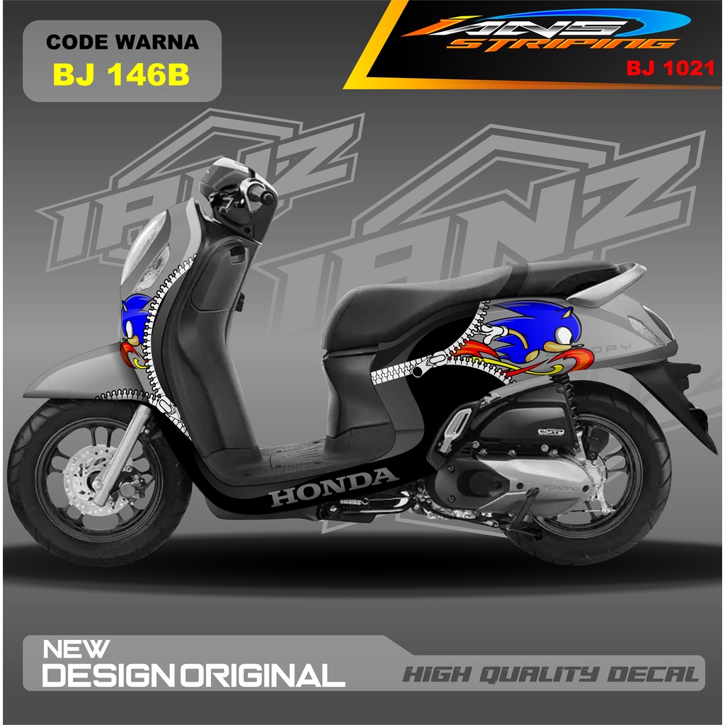 DECAL STICKER SCOOPY FULL BLOK MOTOR / STICKER DECAL  HONDA SCOOPY FULL BODY / STICKER VARIASI SCOOPY TERBARU  / STICKER SCOOPY