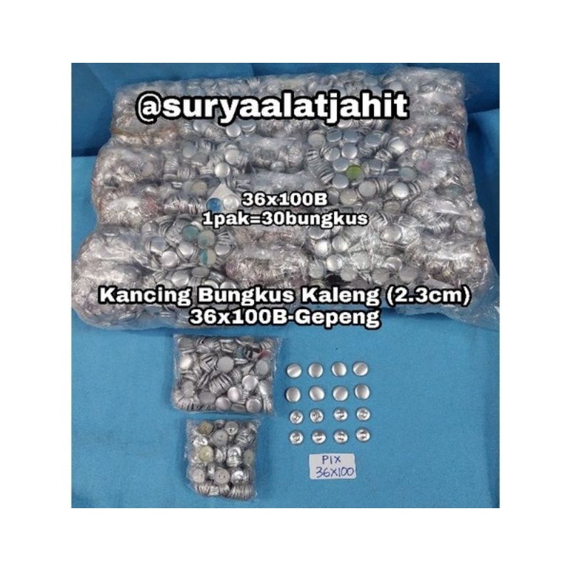 Kancing Kaleng 36x100B/2.3cm Gepeng =rp.35.000/1bks