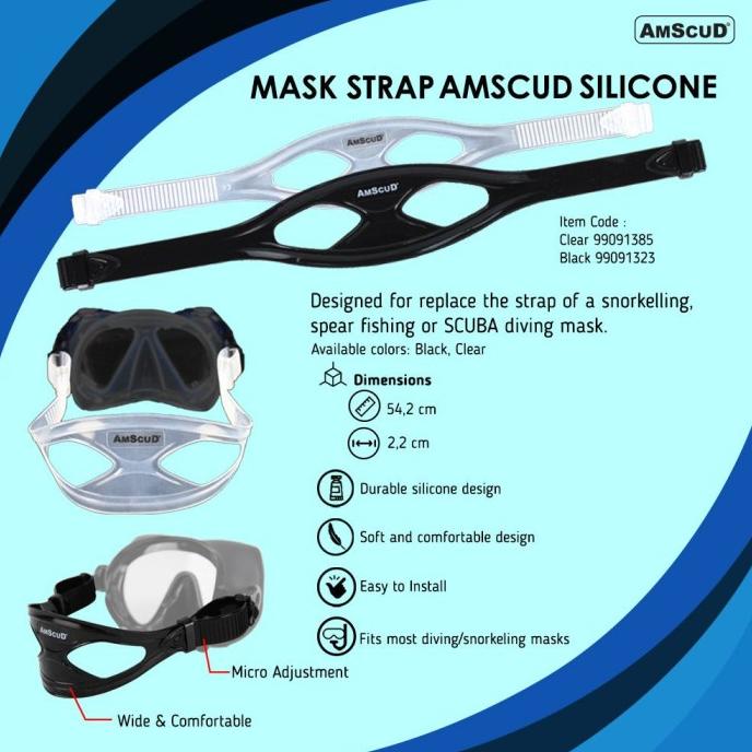 Amscud Mask Strap Tali Karet Kacamata Renang Selam Snorkeling Diving