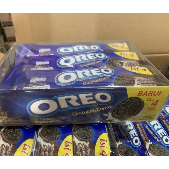 

504Omekho Oreo Isi 4 X 12 Sachet Krim Coklat Jy60Jhh