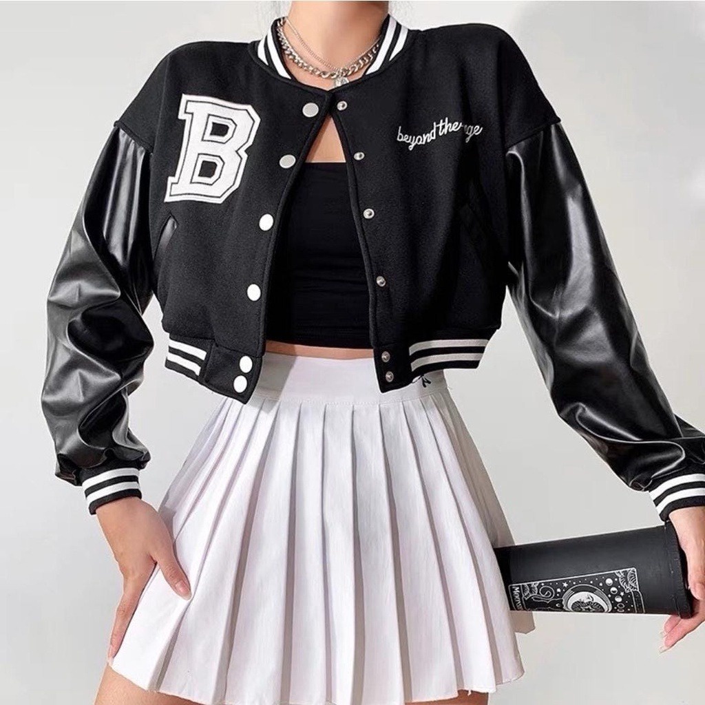 BEYAND CROP JAKET BASEBALL | JAKET VERSITY CROOPE | JACKET BISBOLL WANITA