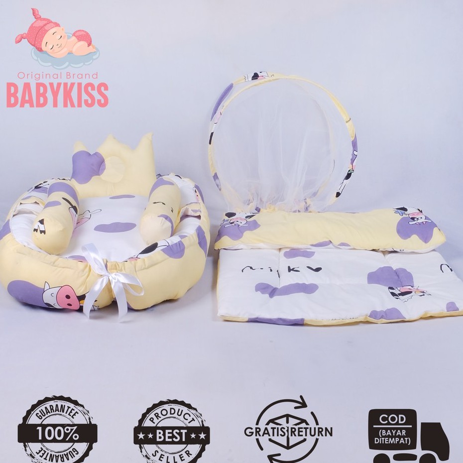 Kasur Bayi Kelambu Lipat Perahu Murah New Model perahu |Tempat Tidur Bayi Baru Lahir Karakter Kartun