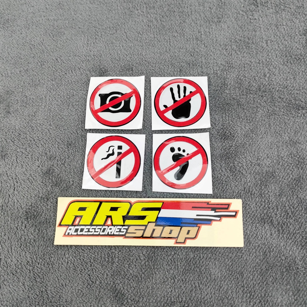 

Sticker tangan kaki potret harga satuan Sticker peringatan jangan di sentuh jangan di injak jangan di foto dilarang peringatan