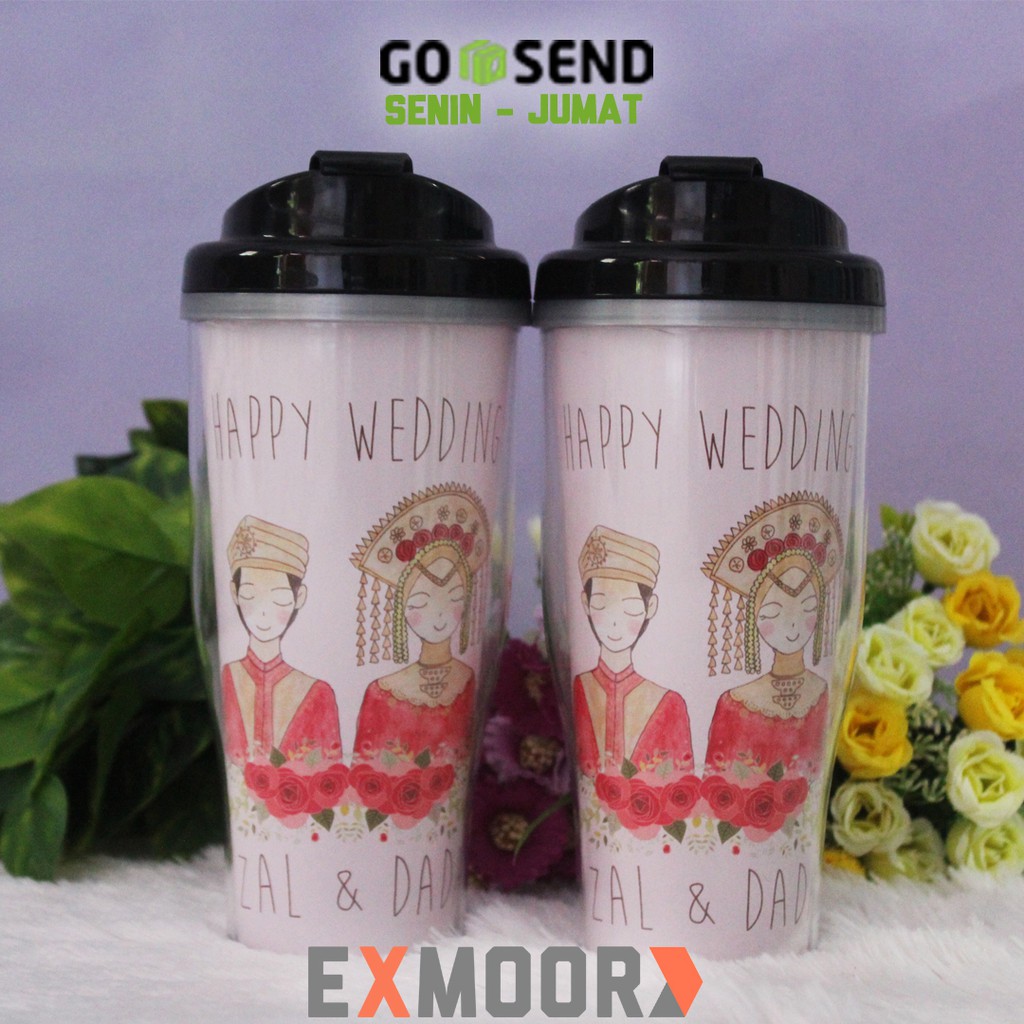 Tumbler Couple Pengantin Minang Hijab Hadiah Pernikahan