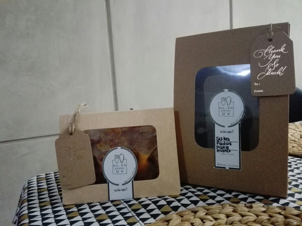 @25 Pcs Brown Kraft  Paper Lunch Box Window (m)