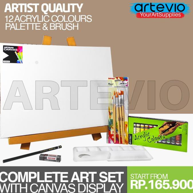 

Paket Lukis Besar / Kanvas Lukis Cat Acrylic Palet Dan Kuas Lukis - BROWN EASEL, 30 X 20