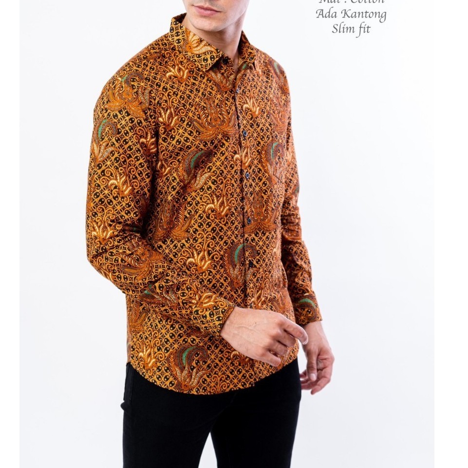 BAJU KEMEJA BATIK PRIA SLIM FIT MODERN LENGAN PANJANG SLIMFIT CBL 839