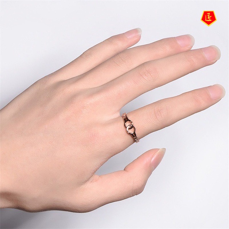 [Ready Stock]Simple Creative Ring 18K Rose Gold Personality