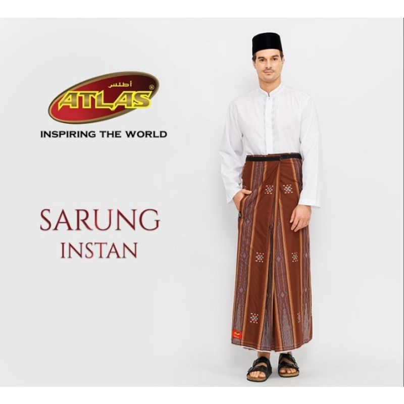 Sarung Instan Atlas premium 790 songket spesial coklat putih