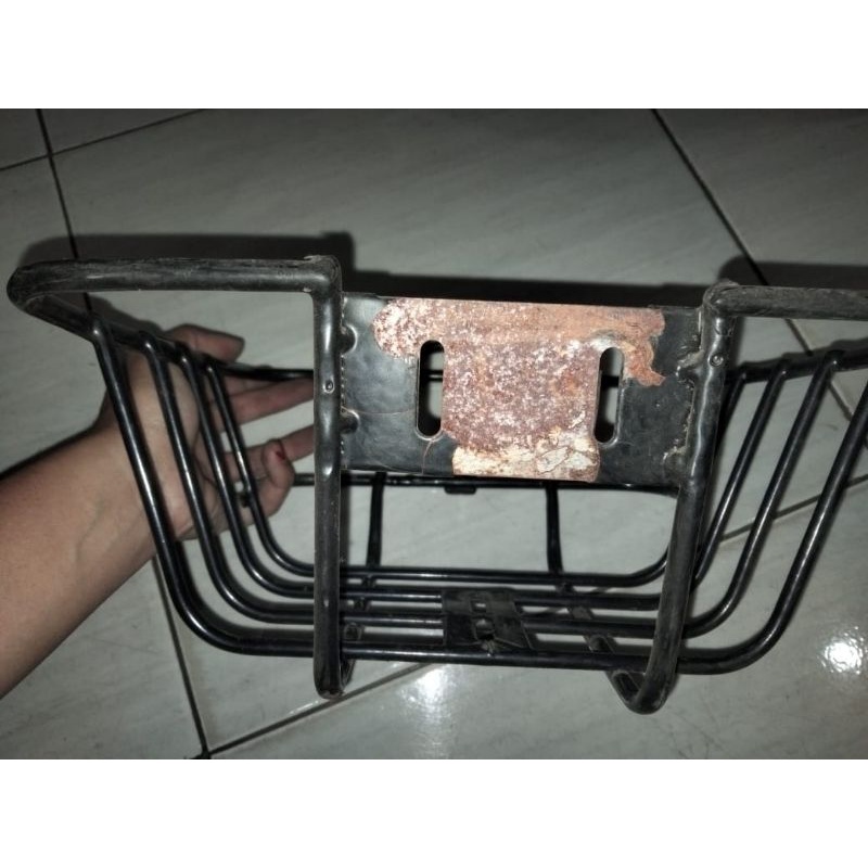 Keranjang Depan Sepeda Lipat Mini Rak Depan Front Block Hitam