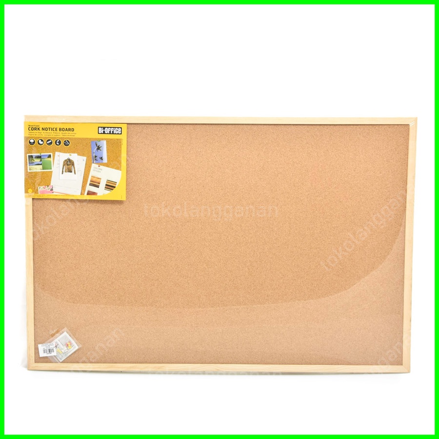 

BI-SILQUE CORK PIN BOARD / PAPAN MADING KAYU FIBRE 90X60CM SERBAGUNA