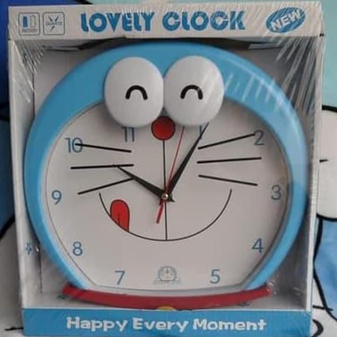 Jam Dinding Kepala Doraemon / Jam Dinding Karakter / Jam Dinding Unik