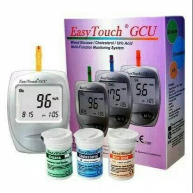 Alat test easy touch GCU / alat tes gula darah, cholesterol, asam urat