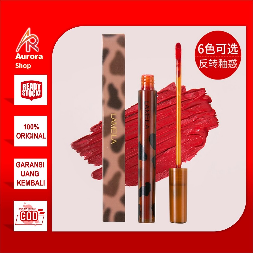 Lameila Lip Glaze Tahan Air Sweat Proof Anti Lengket 6 Warna New 1046