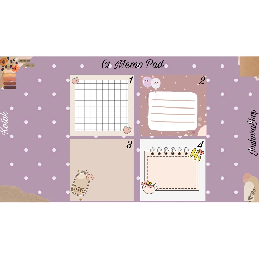 

Memo Pad Stiker Notes Coklat 1 Murah Kotak Lucu