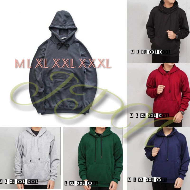 SWEATER HOODIE JUMBO PRIA WANITA JUMPER M L XL XXL XXXL JAKET POLOS OBLONG SWITER BIG SIZE HITAM NAVY HIJAU PINK BAHAN KATUN TEBAL PROMO TERMURAH BANDUNG XXXXL 3XL 4XL