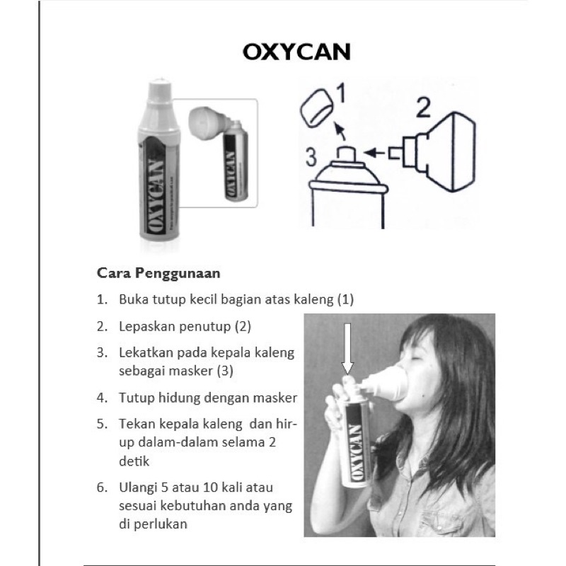 Oxycan tabung oksigen portable oxy can oxican 500cc 500 ml sesak nafas asma isoman