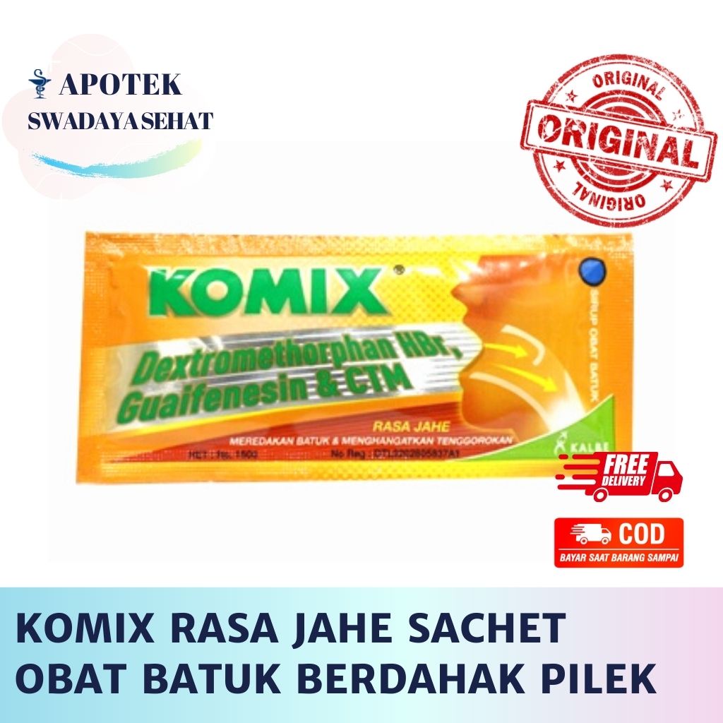 KOMIX RASA JAHE SACHET - Redakan Batuk Perdahak Pilek Flu Herbal