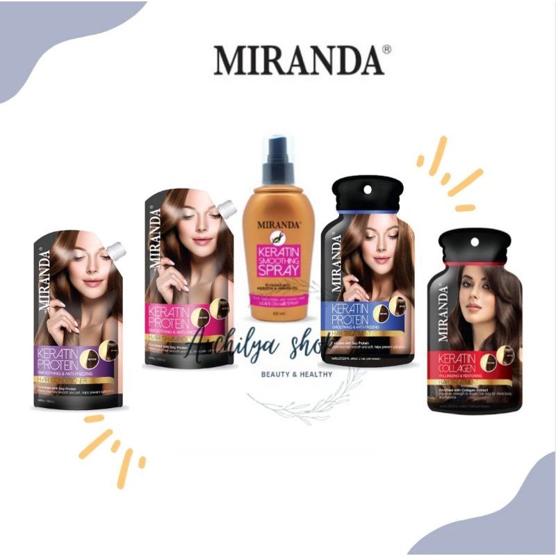 Miranda Keratin Smoothing Spray 50 ml/Hair Treatment Keratin Protein Shampo &amp; Conditioner