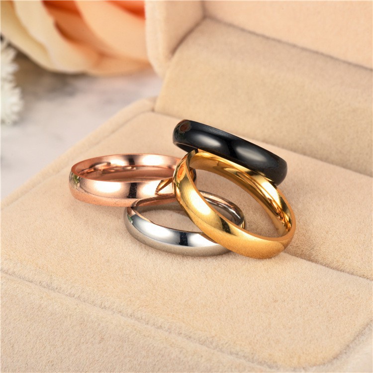 Cincin Poles Saja Titanium Sederhana Keren Fashion Pria dan Wanita