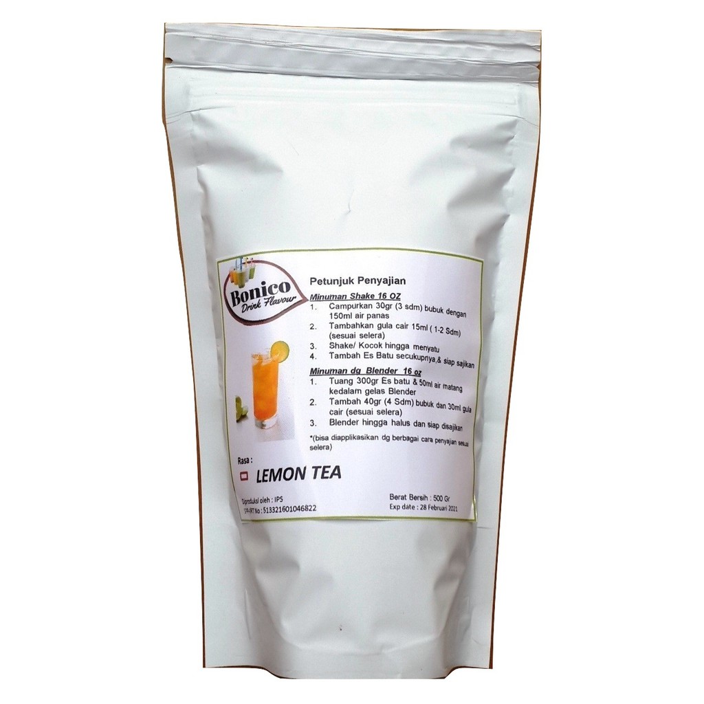 

BONICO LEMON TEA powder 500gr Bubuk minuman Teh LEMON powder ice blend milk shake